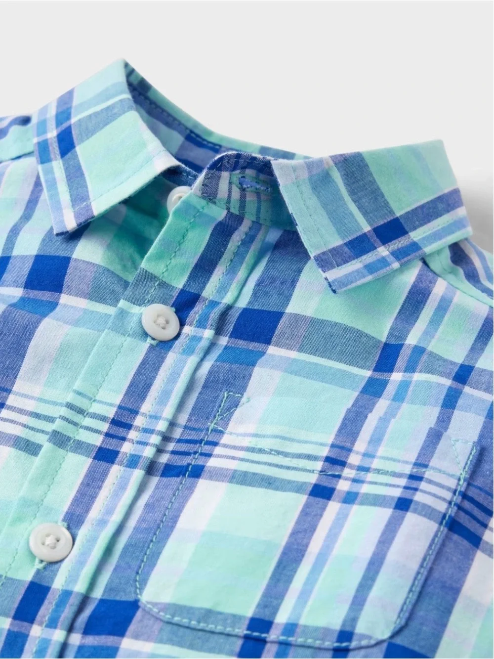 The Children's Place Boys' Blue Plaid Button-Up Shirt